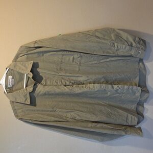 Men's Olive Green Button-Up Work Shirt
